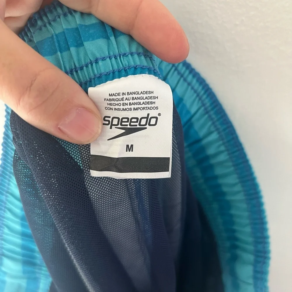 Speedo‎ Eco Comfort Stretch Bondi Boardshorts Palace Blue Striped Swim Trunks
